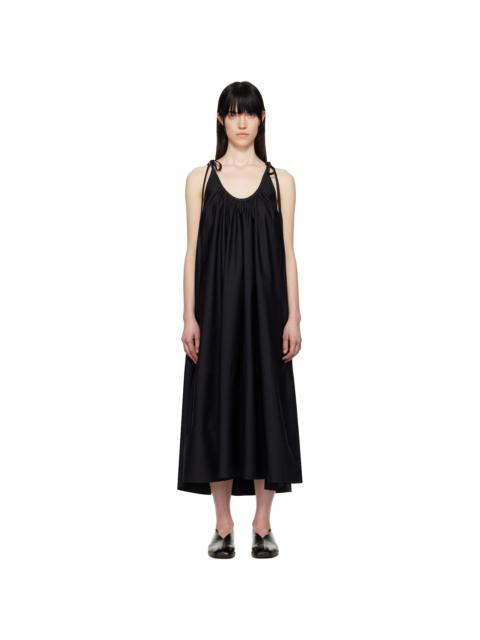 Black Gathered Halter Maxi Dress