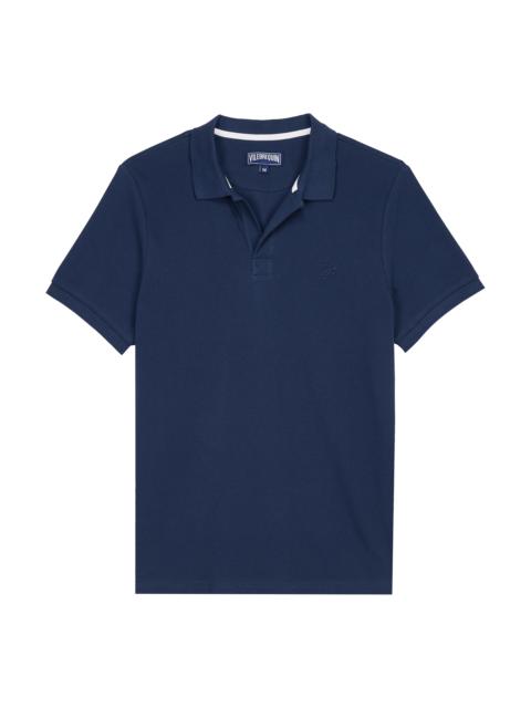 Men Organic Cotton Pique Polo Shirt Solid