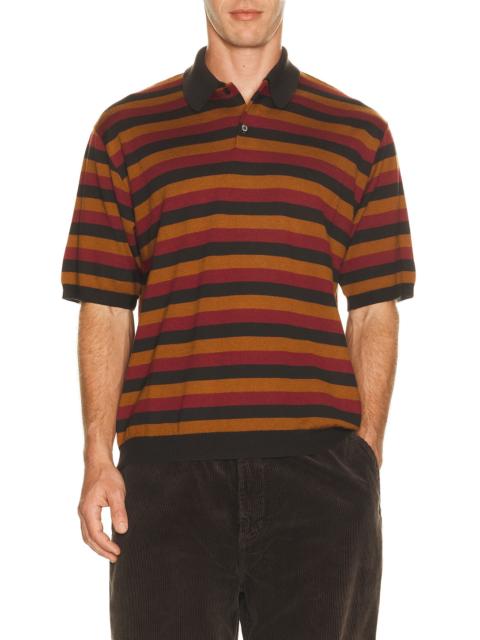 vowels Long Sleeve Knitted Stripe Polo