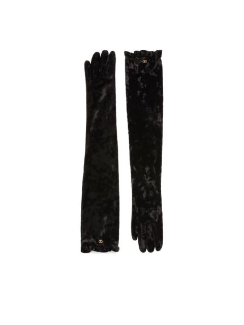 Valentino ruffle VLogo-signature gloves