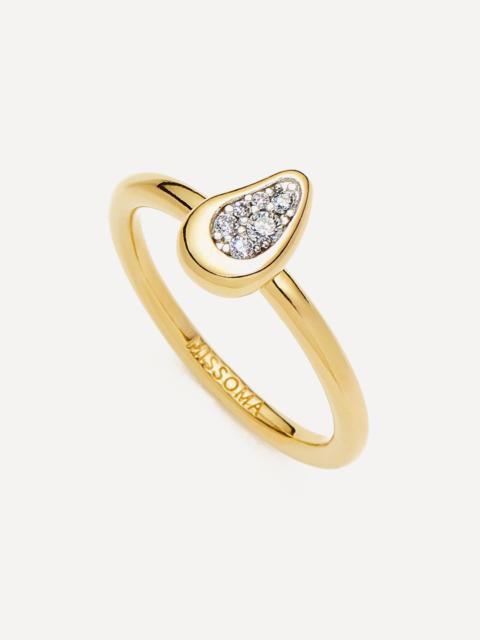 MISSOMA 18ct Gold-Plated Molten Teardrop Pavé Ring
