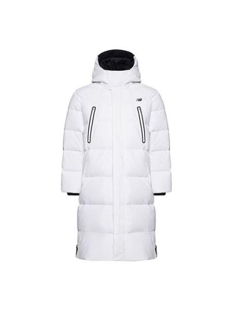 New Balance Nylon Street Style Plain Long Down Jacket 'White' NP846061-WT