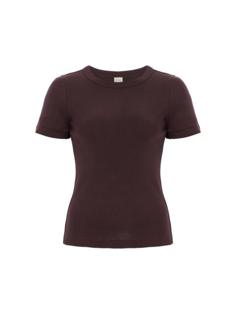 FLORE FLORE Ribbed Cotton Car T-Shirt brown