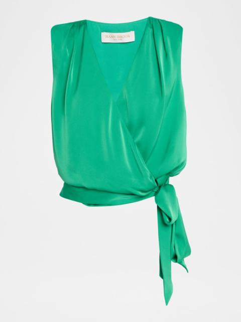RAMY BROOK Salina Satin Wrap Blouse