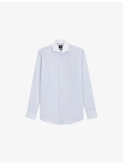 BOSS Striped Slim-Fit Cotton Shirt