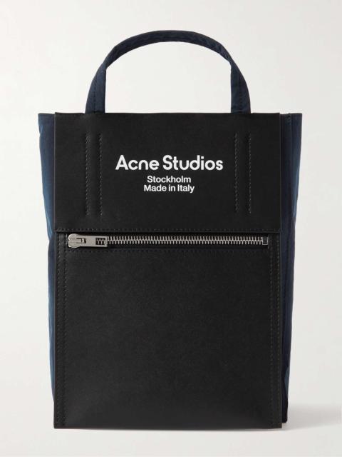 Acne Studios Baker Out Mini Logo-Print Leather and Nylon Tote Bag