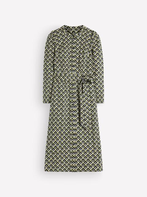 BODEN Louise Midi Shirt Dress-French Navy, Geo Party