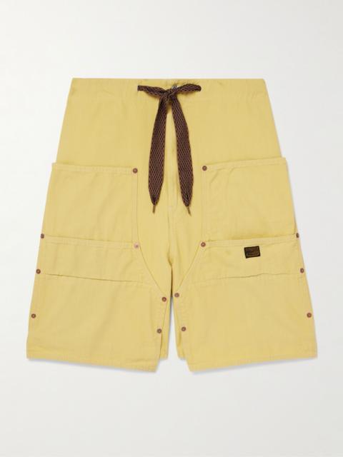 Kapital Easy Straight-Leg Cotton-Twill Drawstring Shorts Yellow