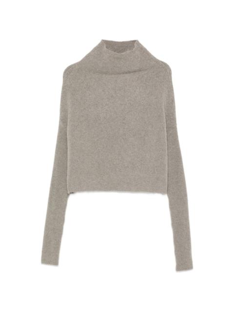 Rick Owens high-neck ribbed-sleeve sweater
