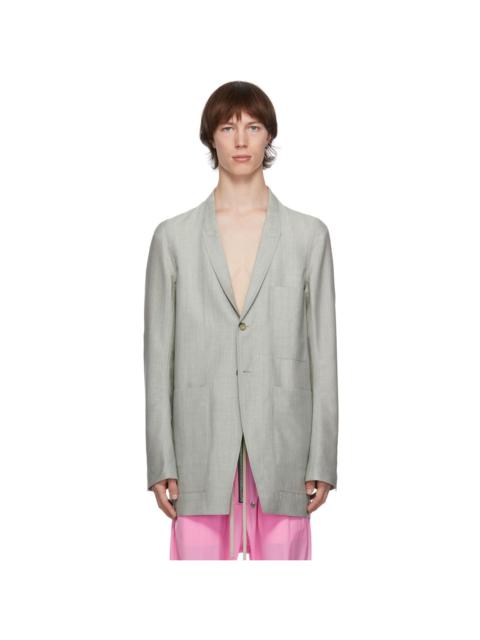 Rick Owens Grey Mohair Lido Jacket
