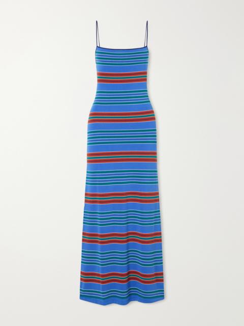 FAITHFULL Lucy Striped Cotton-blend Maxi Dress