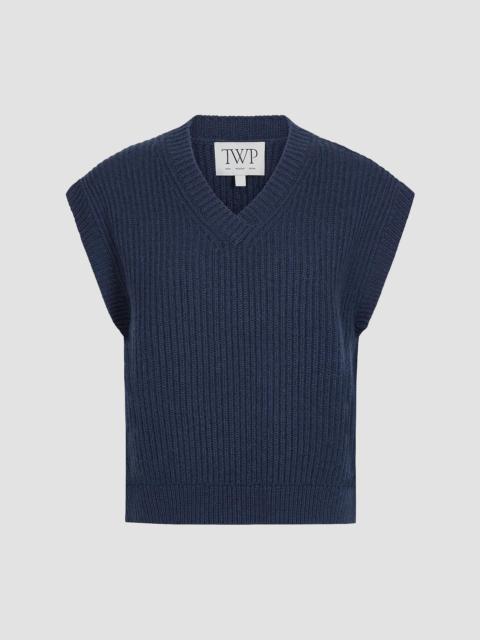 TWP Women's Trying My Vest Cashmere Sweater Vest - Blue Nights
