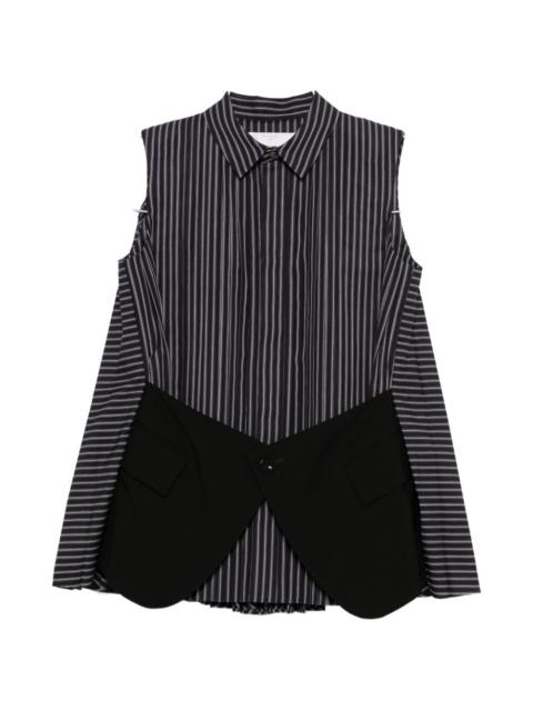 sacai striped pocket shirt
