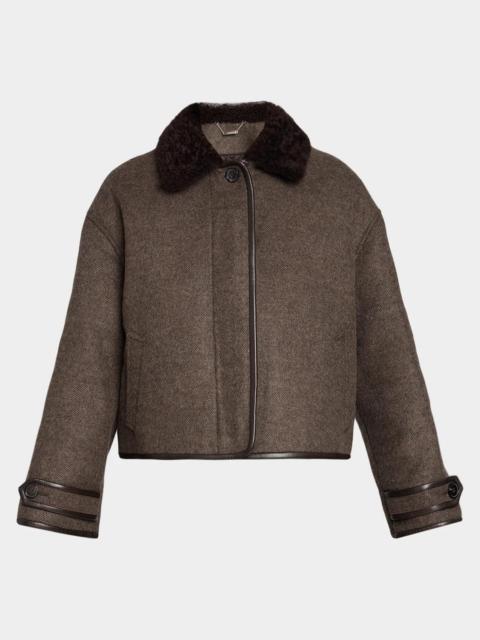 SIMKHAI Orien Contrast-Collar Jacket
