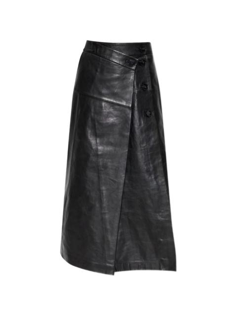 IRO Rimera button-fastening wrap midi skirt