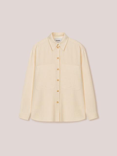 Nanushka FABIAN - Silk-viscose-tweed oversized shirt - Creme