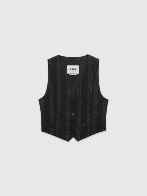 MSGM Wool lurex pinstripe vest