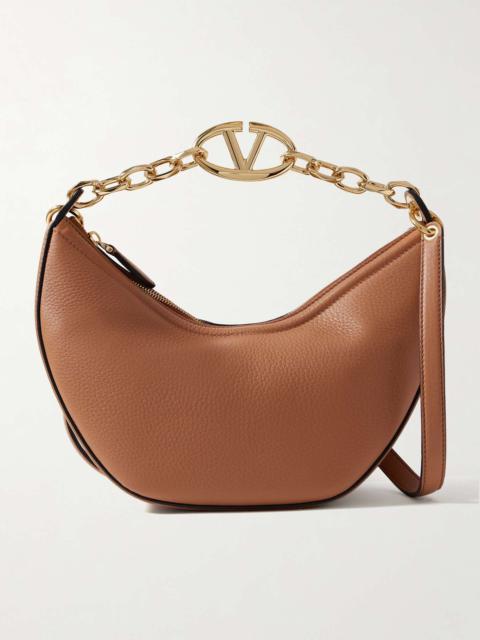 VLOGO Hobo small textured-leather shoulder bag