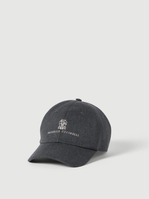 Brunello Cucinelli Cotton and virgin wool gabardine baseball cap with embroidered logo