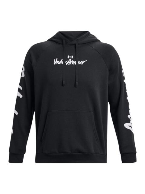 Under Armour Under Armour Rival Fleece Graphic Hoodie 'Black White' 1379760-001