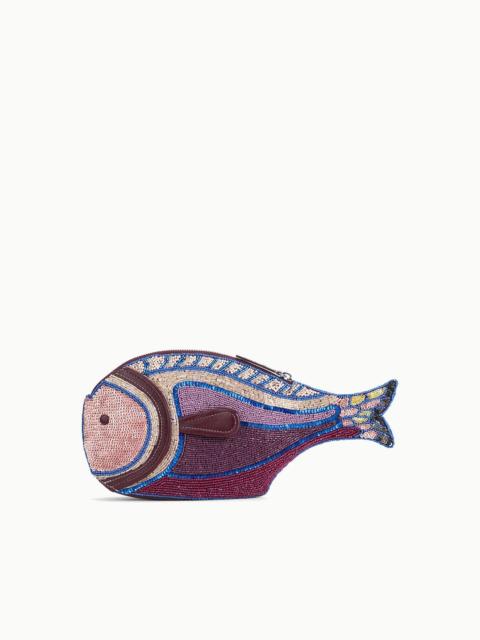 STAUD STAUD PESCE BEADED CLUTCH ULTRAVIOLET