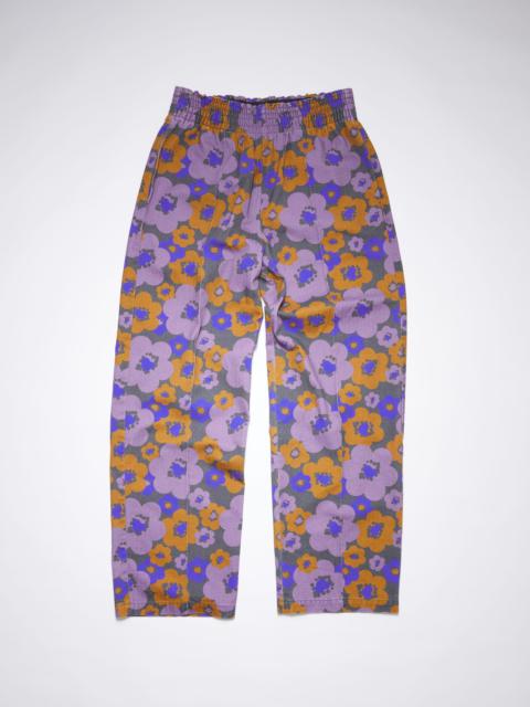 Acne Studios Flower print trousers - Purple/brown