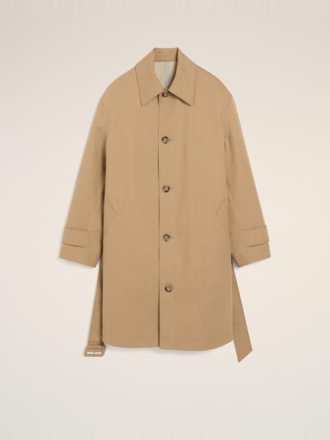 AMI Paris BEIGE WATER-REPELLENT COTTON TWILL BELTED MAC