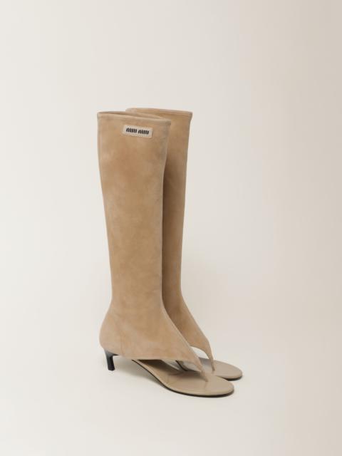 Miu Miu Suede thong boots