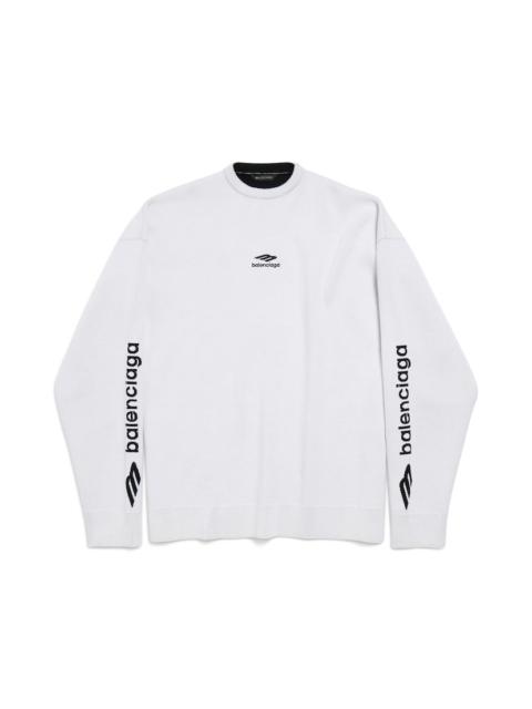BALENCIAGA Men's 3b Sports Icon Ski Crewneck in White/black