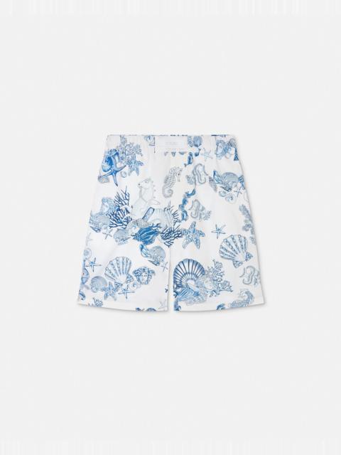 VERSACE Coral Theatre Cotton Shorts