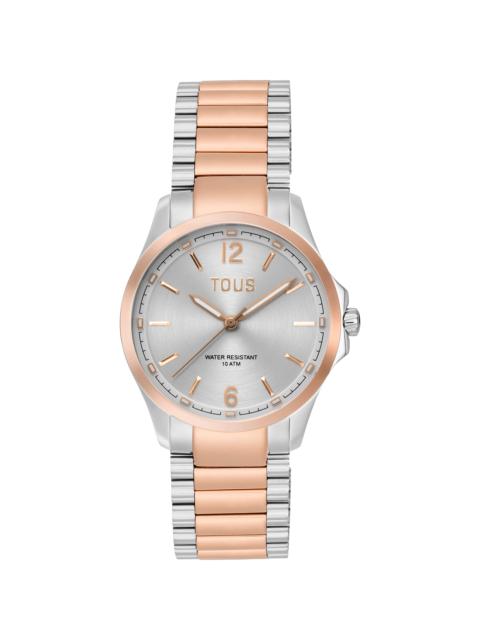 TOUS Analog Watch with steel and rose-colored steel bracelet TOUS DRIVE NEW
