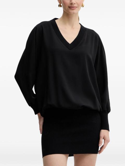 PINKO V-neck ribbed mini dress