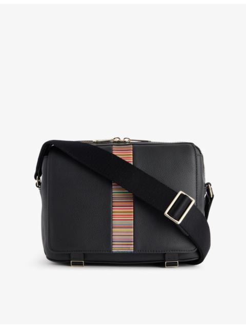 Paul Smith Signature Stripe leather messenger bag