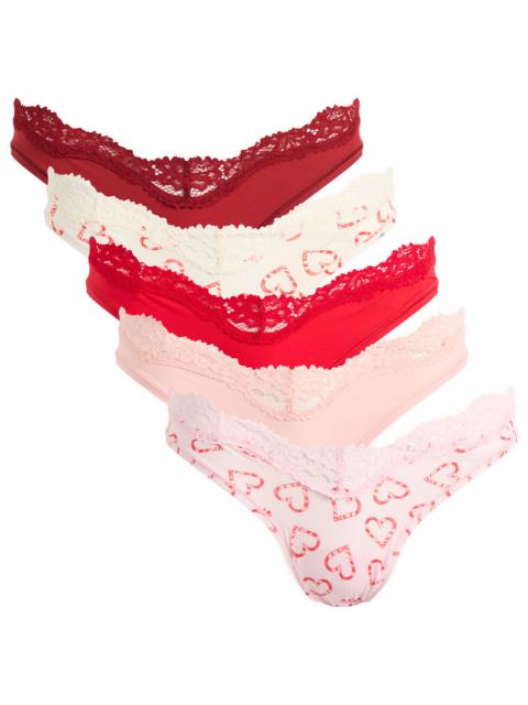 SKIMS SKIMS Fits Everybody Lace Dipped Thong 5 Pack