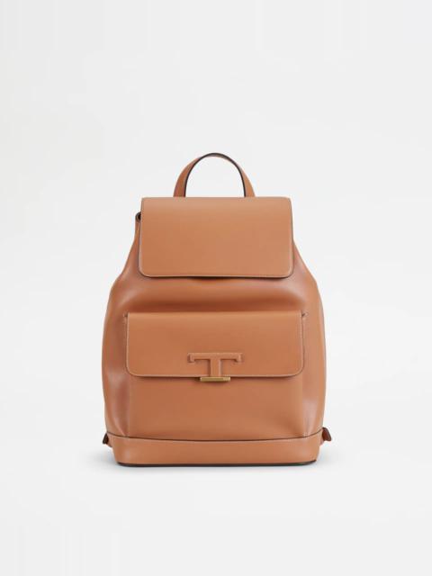 Tod's TIMELESS BACKPACK IN LEATHER MEDIUM - BROWN