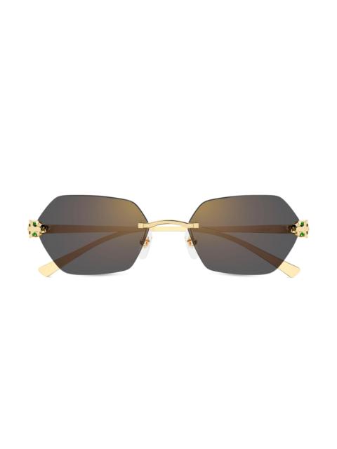 Cartier Women's Panthère Classic 55MM 24K-Gold-Plated Geometric Sunglasses - Gold Grey