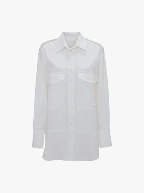 Victoria Beckham Oversized Pocket Shirt In White