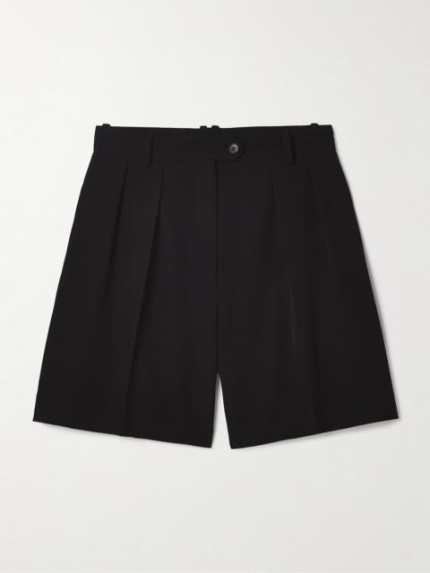 The Row Efron Pleated Wool-twill Shorts
