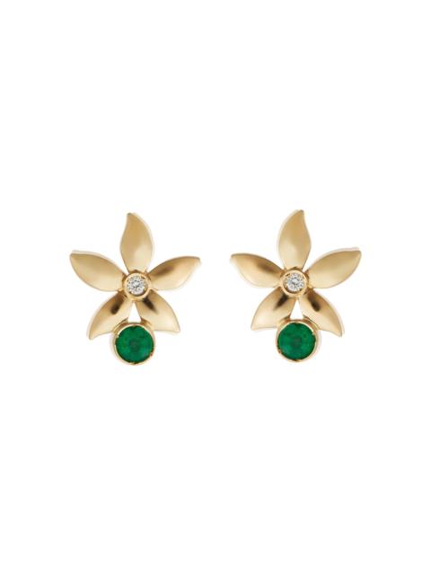 ILEANA MAKRI Women's Blossom 18K Yellow Gold, 0.28 TCW Emerald & 0.04 TCW Diamond Flower Stud Earrings - Yellow G