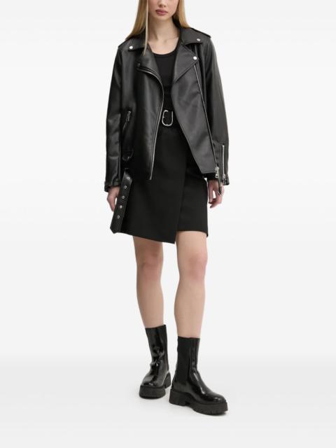 HUGO belted wrap-front mini skirt