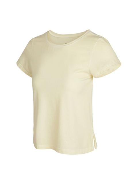 Nike (WMNS) Nike Yoga Dri-FIT Training Side Quick Dry Short Sleeve Yellow DA0800-761