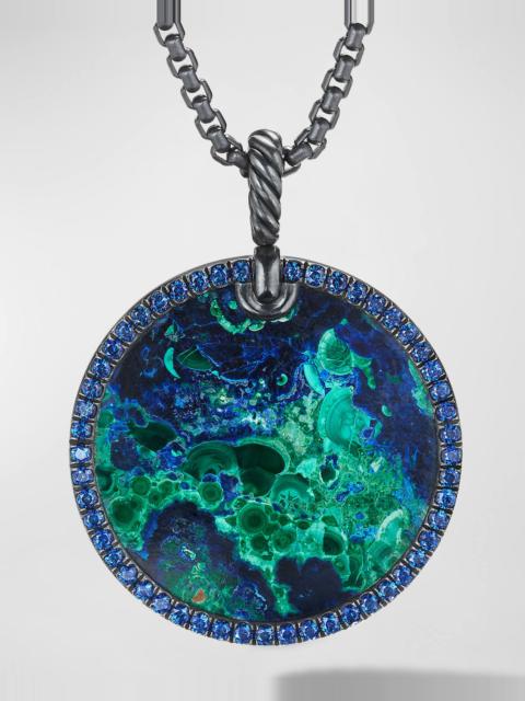 DAVID YURMAN DY Elements Reversible Pendant with Gemstones in Blackened Silver, 32mm