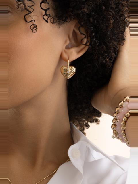 SYDNEY EVAN Three Diamond Wallpaper Heart Earrings