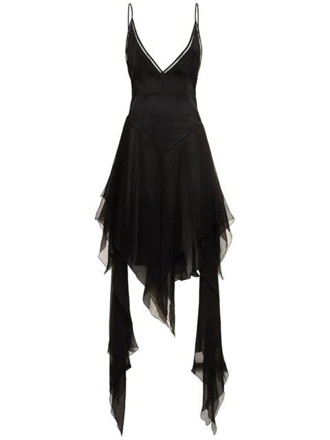 Ann Demeulemeester Multilayer silk blend midi dress