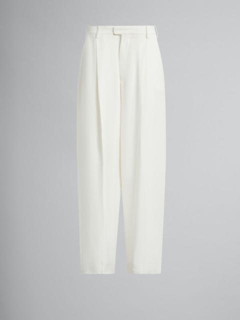 WHITE CADY TAILORED TROUSERS