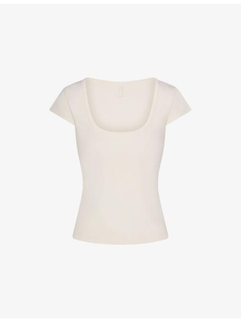 SKIMS Refined Knit Scoop-Neck Knitted T-Shirt