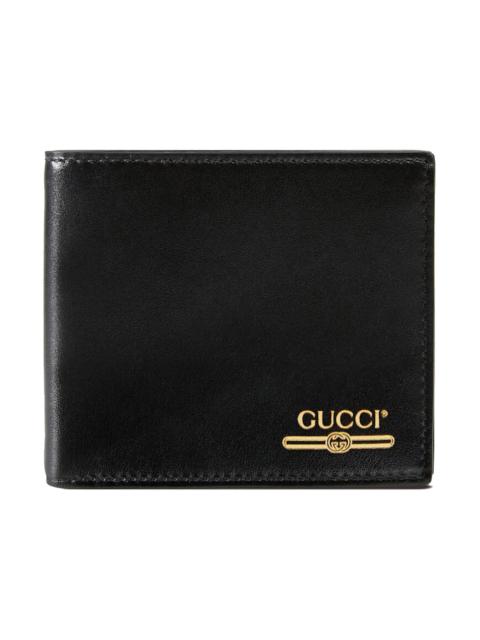 GUCCI Gucci Leather Wallet with Gucci Logo (8 Card Slot) Black