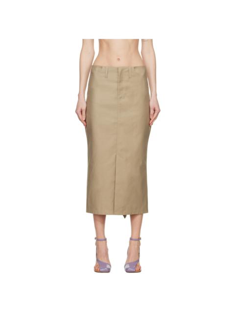 Meryll Rogge Tan No Waistband Midi Skirt