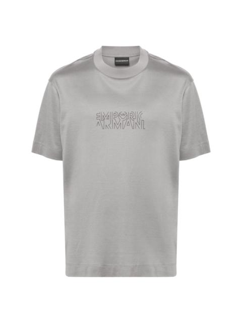 EMPORIO ARMANI rubberised-logo cotton T-shirt