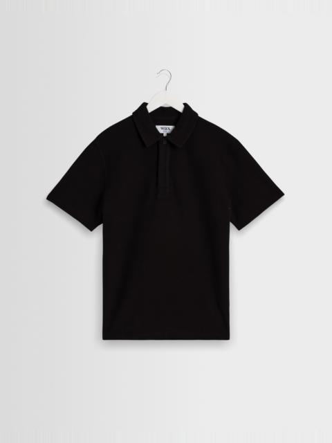 Wax London Shore - Black Textured Short-Sleeve Polo Shirt